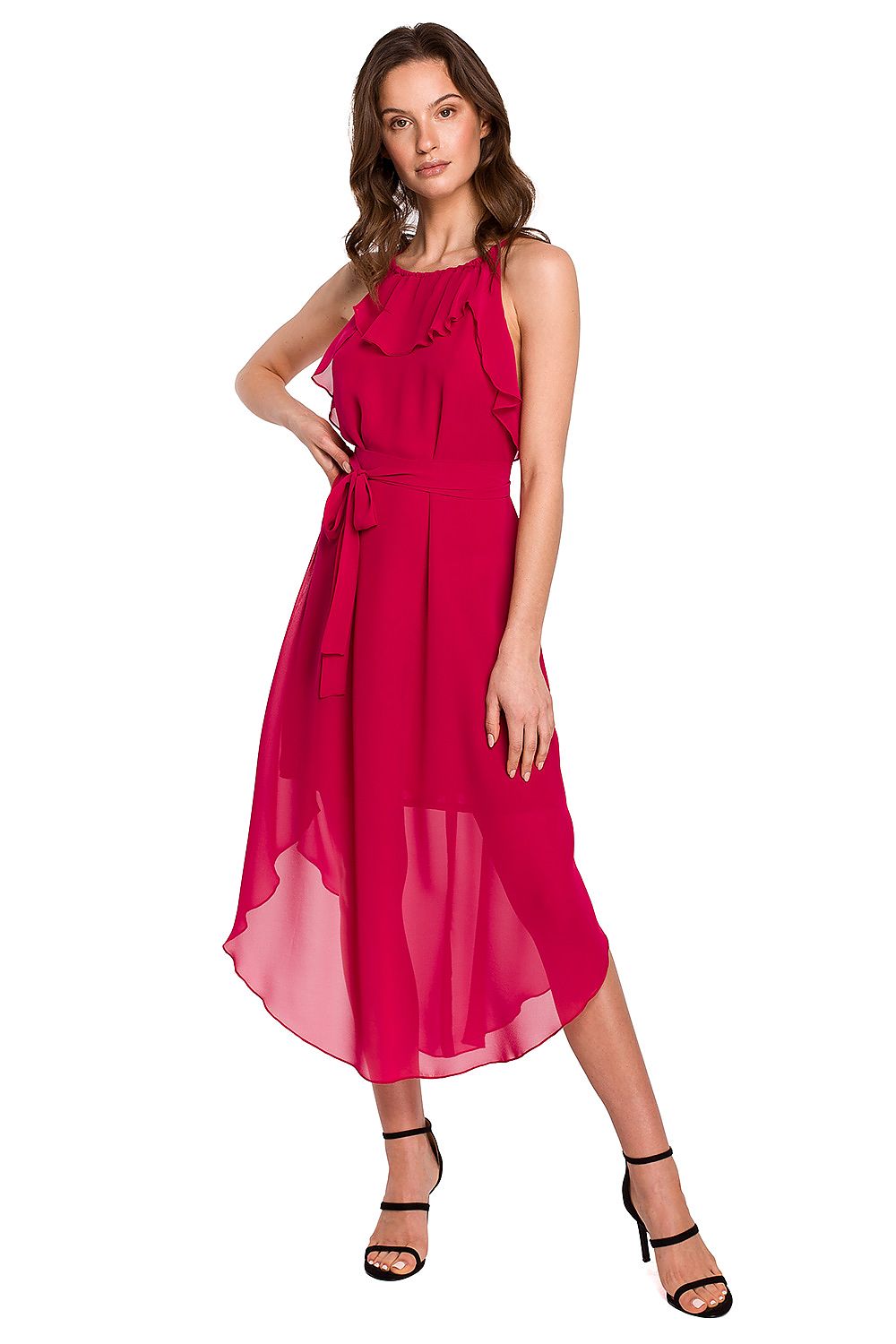 Romantic ruffles chiffon evening dress