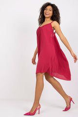 Viscose strapless daydress with a loose fit