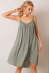 Viscose strapless daydress with a loose fit