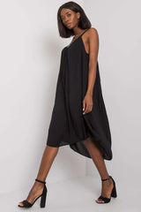 Viscose strapless day dress with a loose fit