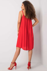 Viscose strapless day dress with a loose fit