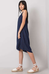 Viscose strapless daydress with a loose fit