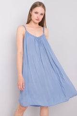 Viscose strapless daydress with a loose fit