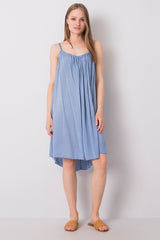 Viscose strapless day dress with a loose fit