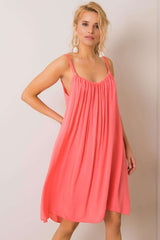 Viscose strapless day dress with a loose fit