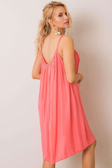 Viscose strapless day dress with a loose fit