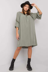 3/4 sleeves day dress with loose cut