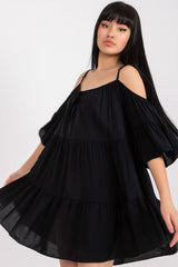 3/4 sleeves asymmetrical cut summer dress