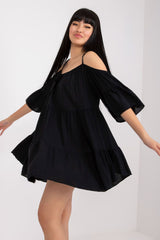 3/4 sleeves asymmetrical cut summer dress