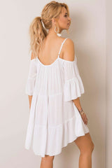 3/4 sleeves asymmetrical cut summer dress