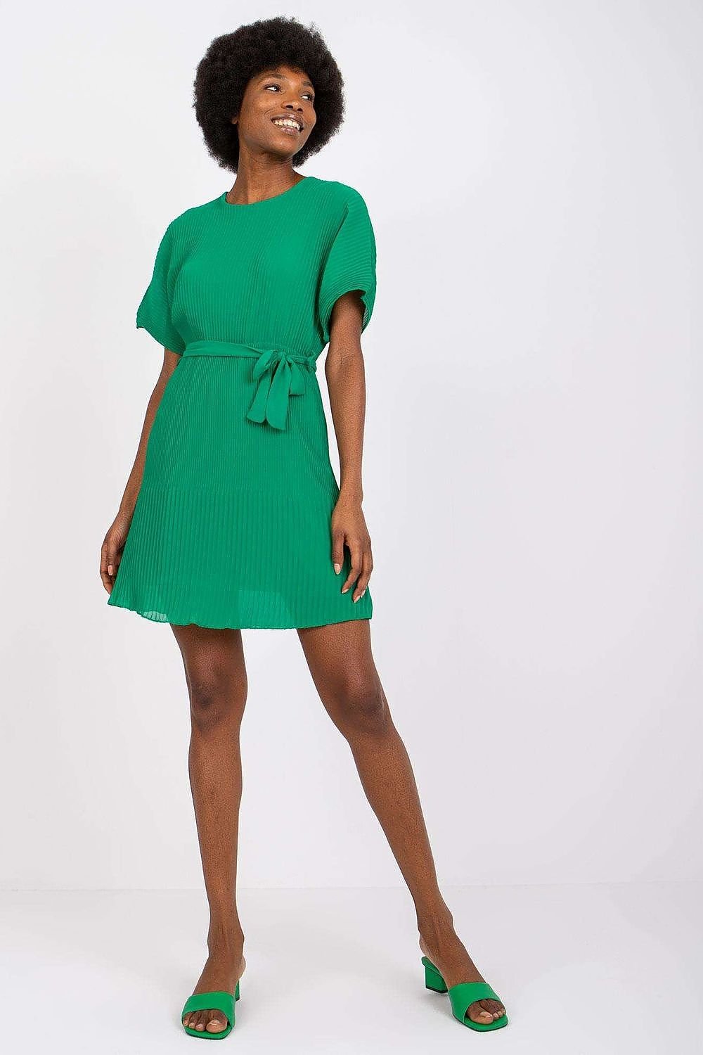 Short sleeves lined daydress