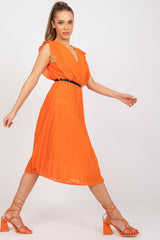 Pleated flared cut summer dress