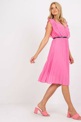 Pleated flared cut summer dress