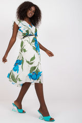 Pleated flared cut summer dress