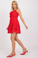 Summer decorative frills dress with straps