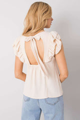 Short sleeves blouse with binding