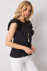 Short sleeves blouse with binding