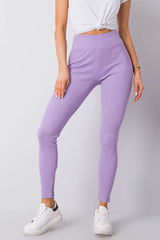 High waist leggings made of ribbed fabric