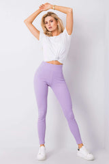 High waist leggings made of ribbed fabric