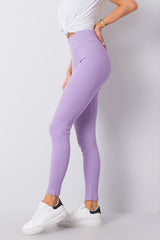 High waist leggings made of ribbed fabric