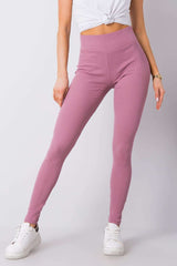 High waist leggings made of ribbed fabric