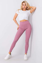 High waist leggings made of ribbed fabric