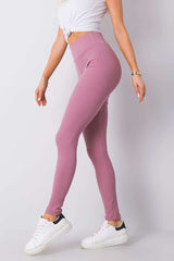 High waist leggings made of ribbed fabric