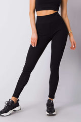 High waist leggings made of ribbed fabric