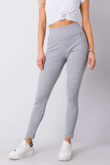 High waist leggings made of ribbed fabric