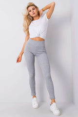 High waist leggings made of ribbed fabric