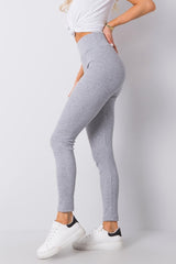 High waist leggings made of ribbed fabric