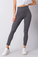 High waist leggings made of ribbed fabric