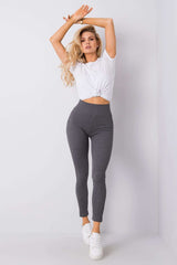 High waist leggings made of ribbed fabric