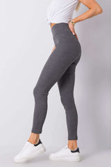 High waist leggings made of ribbed fabric