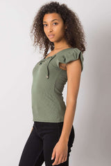 Short sleeves blouse with decorative binding