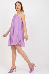 Summer pleated strapless day dress