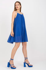 Summer pleated strapless day dress