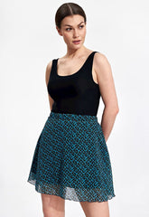 Airy flared mini skirt with lining
