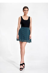 Airy flared mini skirt with lining