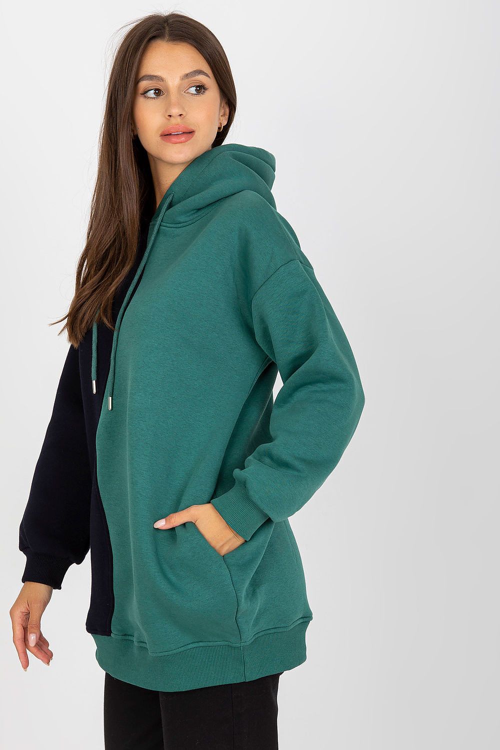 Two-color Hooded Sweatshirt Secondary image