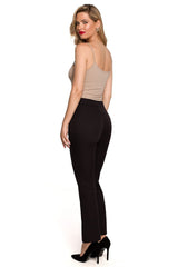 Classic fitted pants with profiling cuts