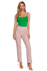 Classic fitted pants with profiling cuts