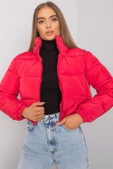 Long sleeves short zippered quilted jacket