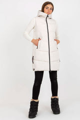 Down quilted vest with hood