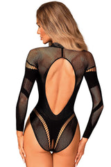 Black sexy mesh bodysuit