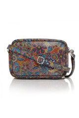 Elegant floral pattern natural leather bag