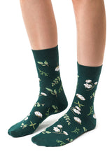 Soft stretchy socks with floral patterns