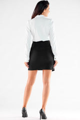 Asymmetrical mini skirt with a covered zipper