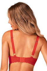 Underwired cups red padded bra