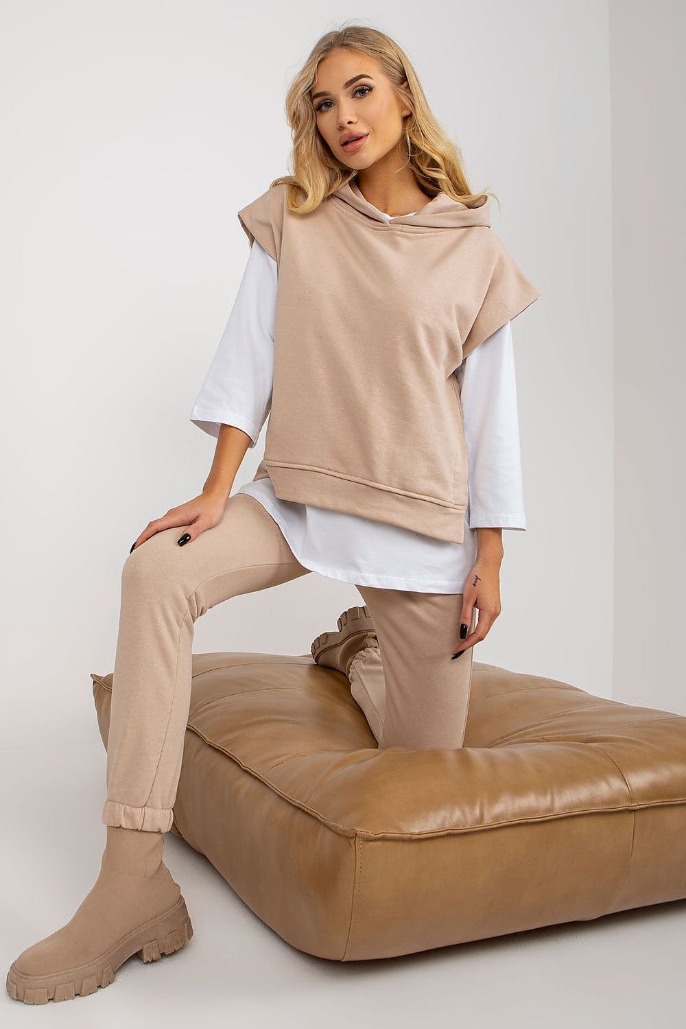 3/4 sleeves sweatshirt and pants set